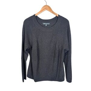 Title Nine Sweater Xlarge XL Knit Merino Wool Long Sleeve Ribbed Charcoal Gray
